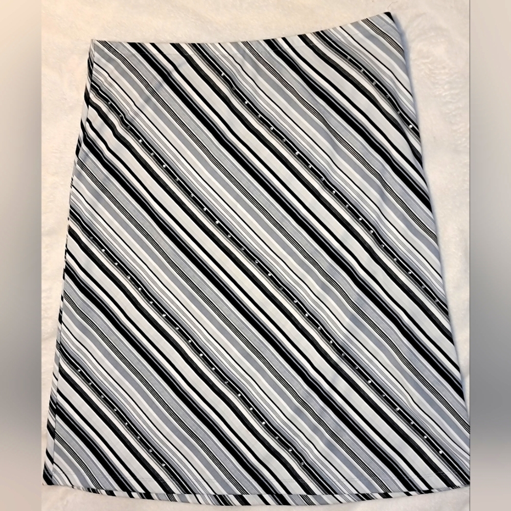 Vintage Y2K Express Embellished Striped Skirt Size Large